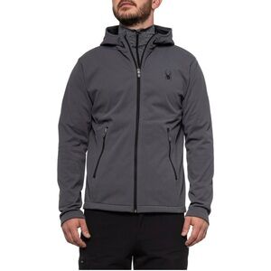 Spyder Men's Hooded Softshell Jacket - Gray Size M